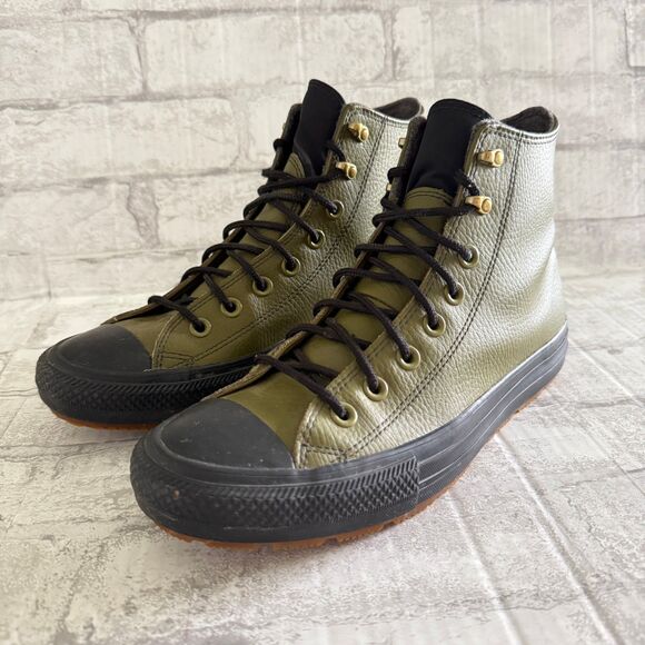 Converse Chuck Taylor All Star Winter Leather High Top Dark Moss Sneaker Boots main image 5